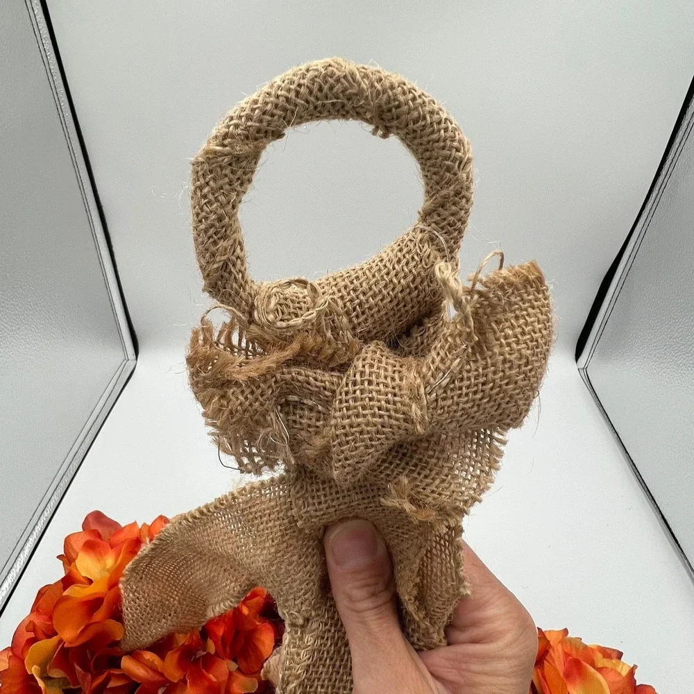 Marshalls Fall Floral Door Hanger Unisex OS Orange New Burlap Hydrangea Pom Pom